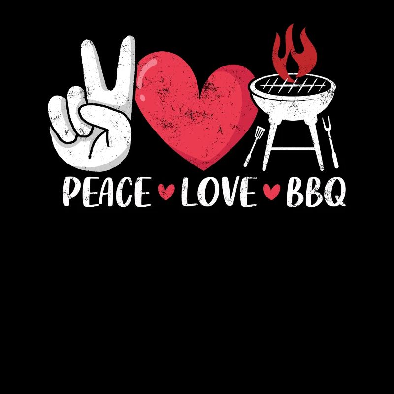 Peace Love BBQ Pitmaster Smoker Lustiges BBQ