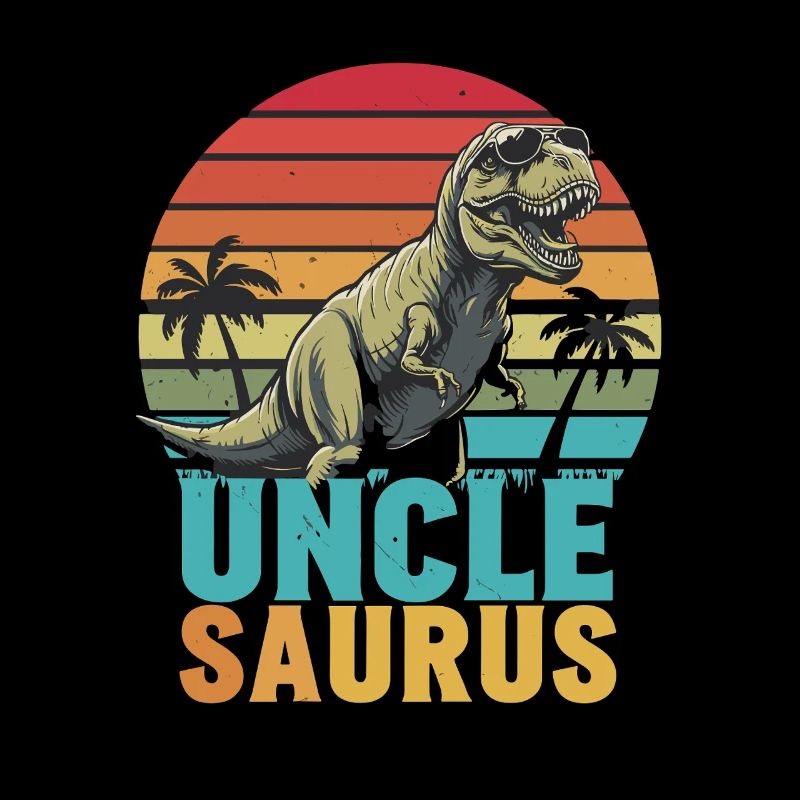 Unclesaurus Retro Dinosaur Motif with