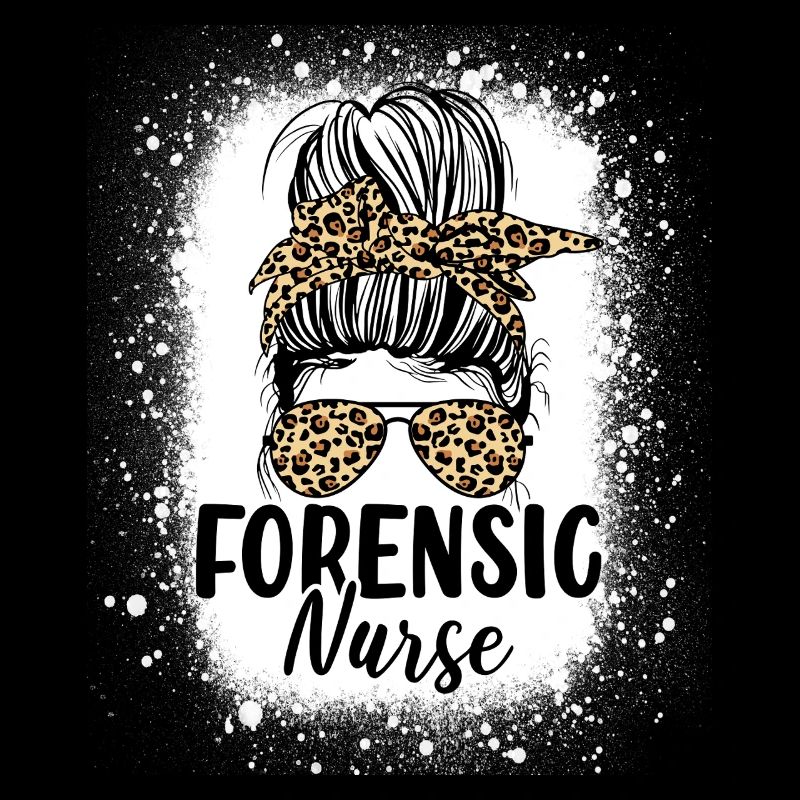 Forensic Nurse Messy Bun Leopard Funny Medical