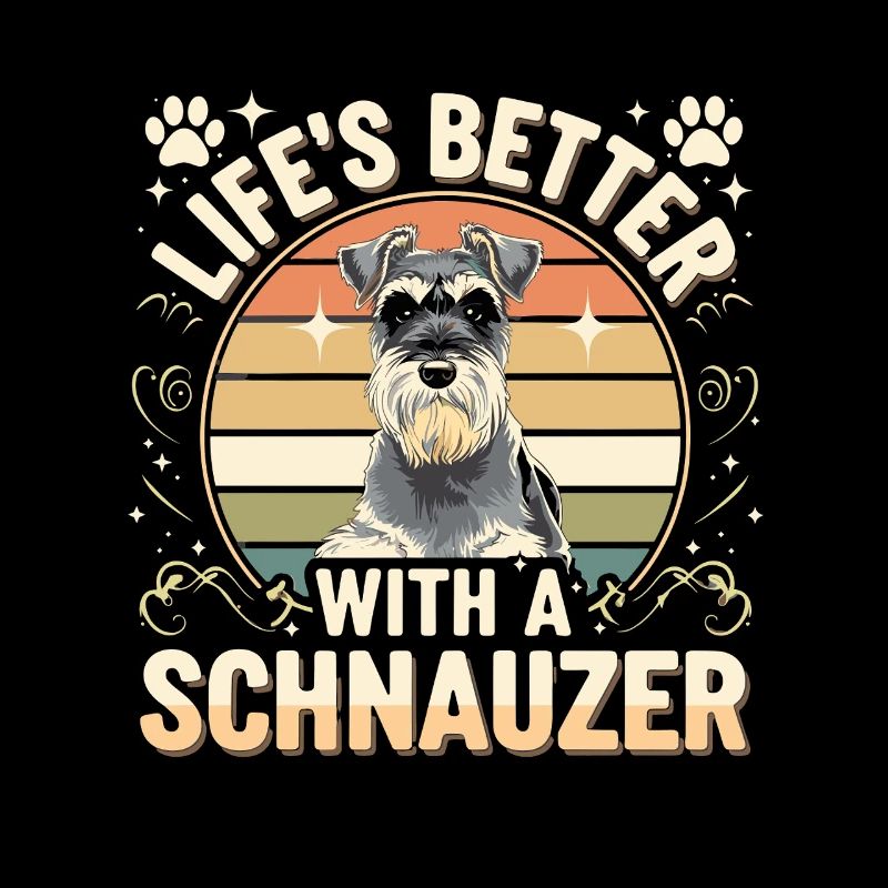 Das Leben Ist Besser Mit Einem Schnauzer Retro