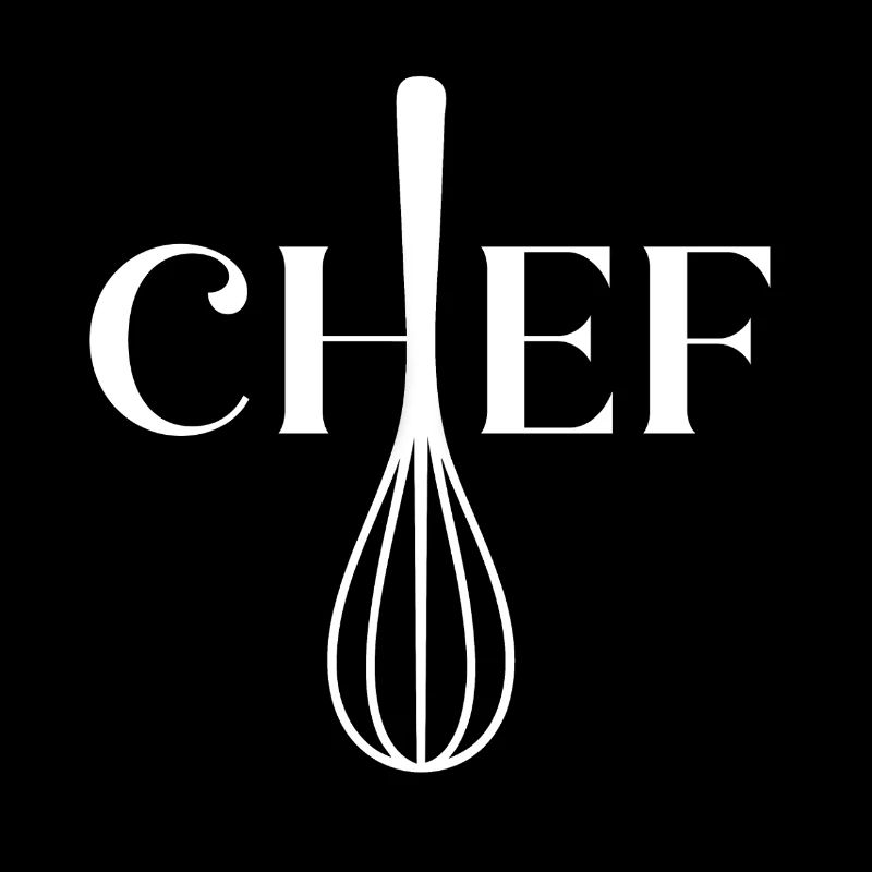 CHEF Design White – Modern cooking motif for apron