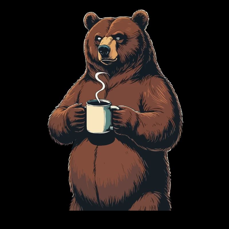 Grim Bear Coffee Mug Bears Coffee Tired