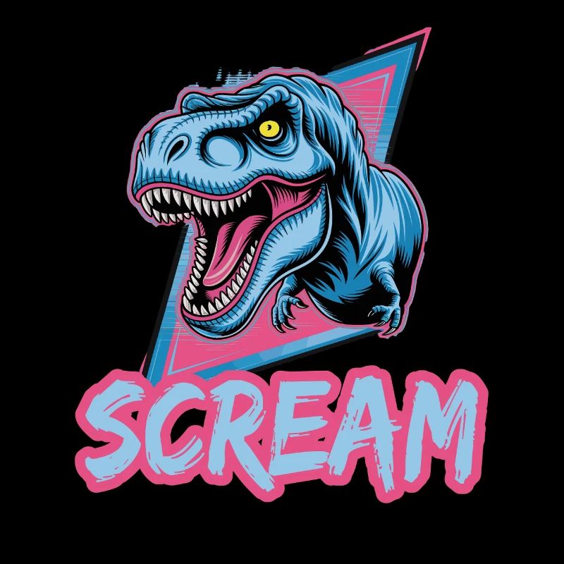 T-Rex Scream Retro Dinosaur Kunst