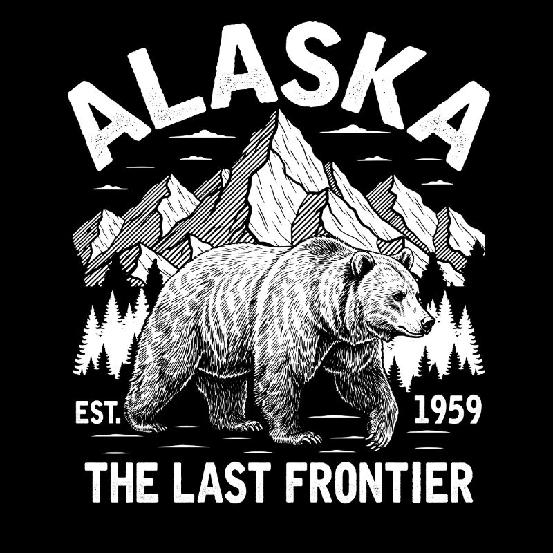 Alaska Mountain Bear Illustration