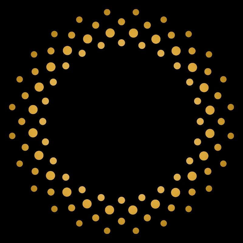 Ring-shaped, golden dot pattern