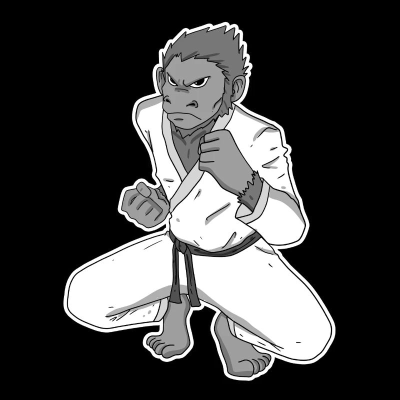 Starker Affe beim Karate
