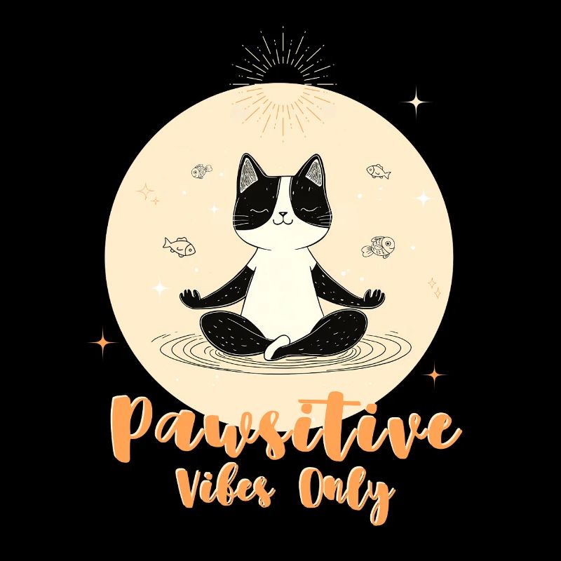 Illustration de méditation de chat calme