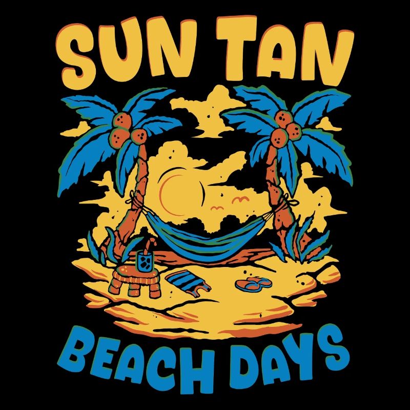 Summer graphic flower sun beach vacation