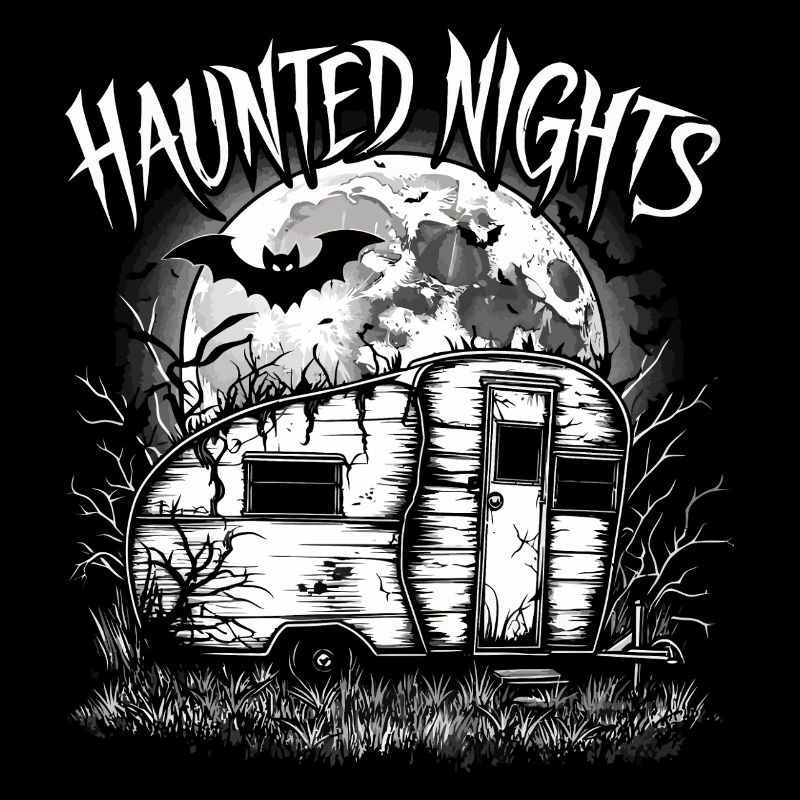 Ghost Night Caravan Haunted Illustration