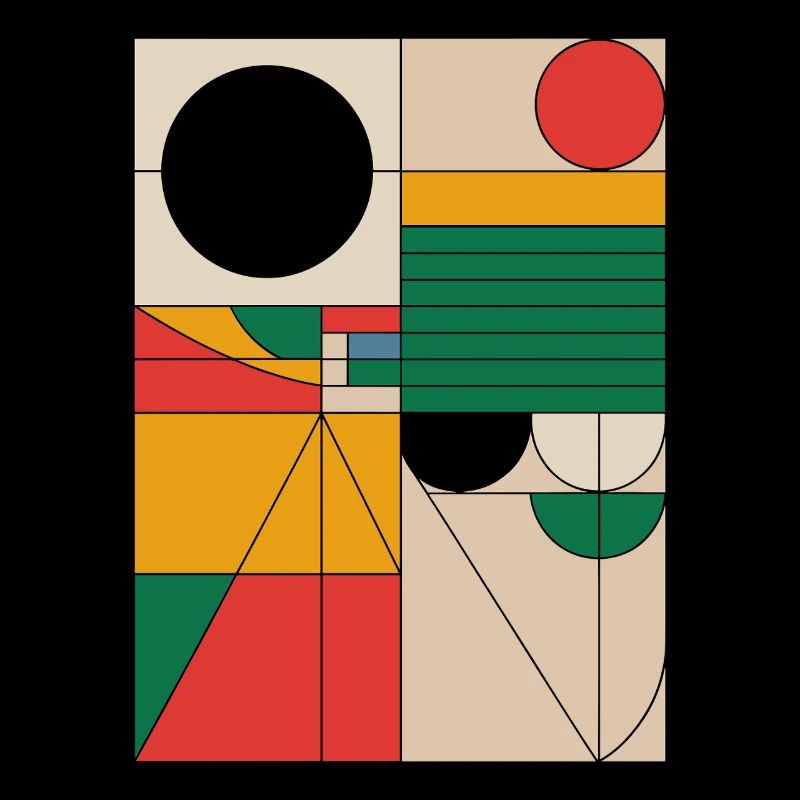 Bauhaus Abstract Geometric Shapes Artwork