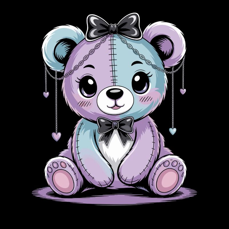 Kawaii Pastel Goth Geflickter Bär