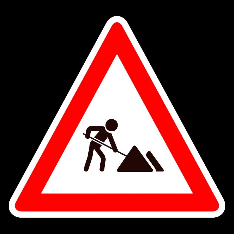 Straßenbauarbeiten voraus Warnschild