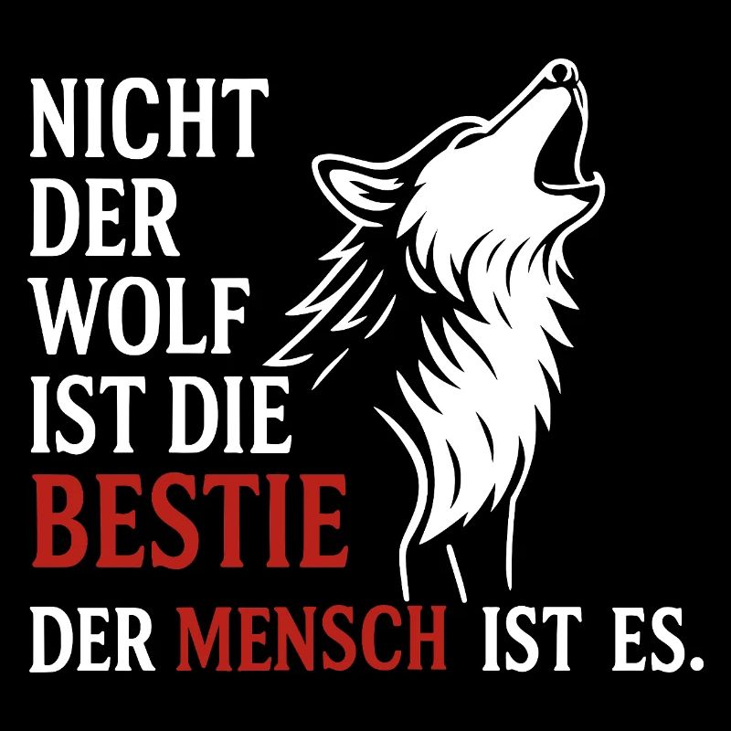 CoolesWolfs Design mit Spruch