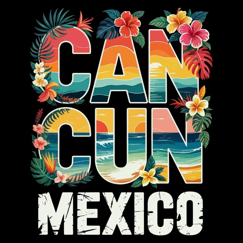 Cancun Mexico Tropical Typography