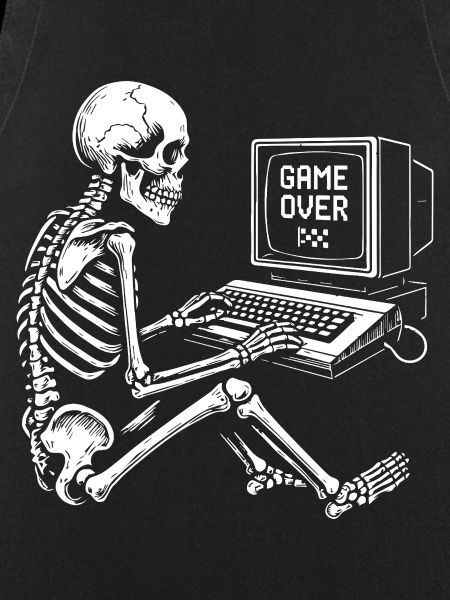 Skeleton Gamer at Console