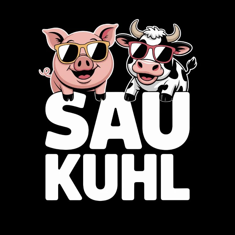 Cochon Cool Cool Cochon Et Vache Avec Lunettes De Soleil