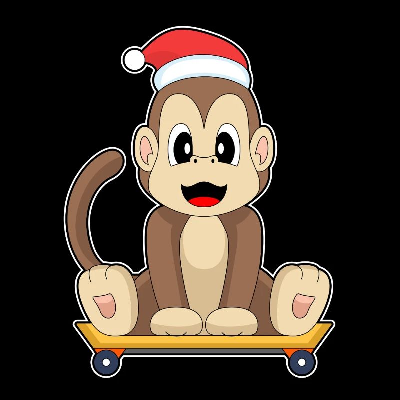 Affe Weihnachten Skateboard