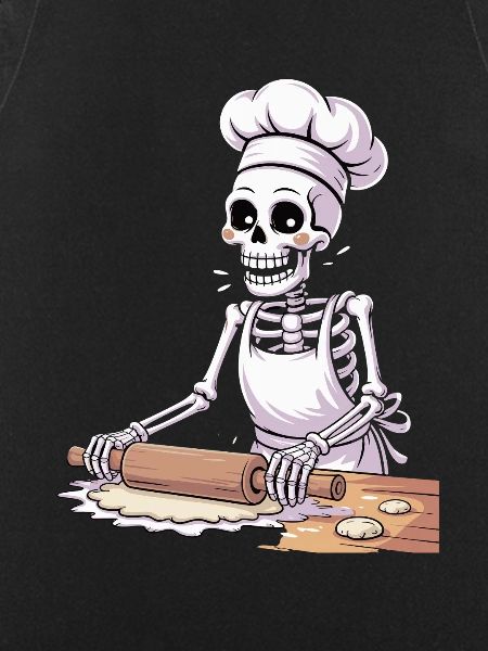 Skeleton Baker Funny Cooking Motif