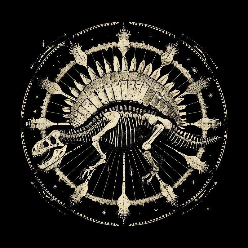 Stegosaurus Skelett – Kosmisches Boho Fossil