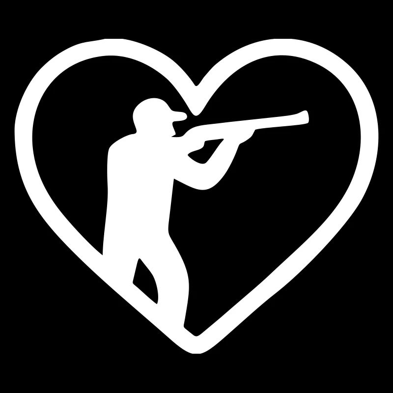 Herz-Jagd – Jäger-Silhouetten-Design