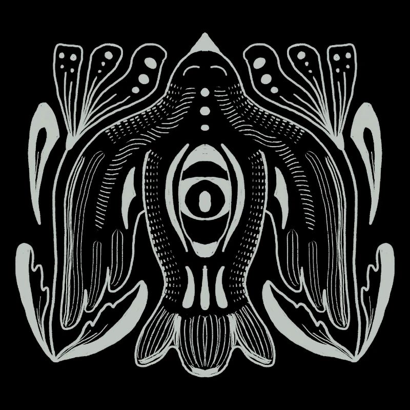 Mandala style eye with tentacle tendrils