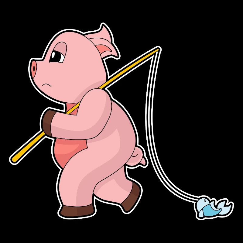Pêche au poisson pêcheur cochon