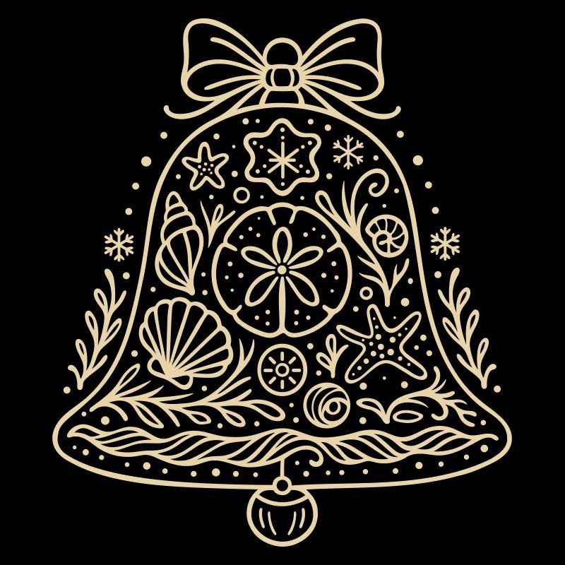 Maritime Christmas Bell with Shells & Starfish