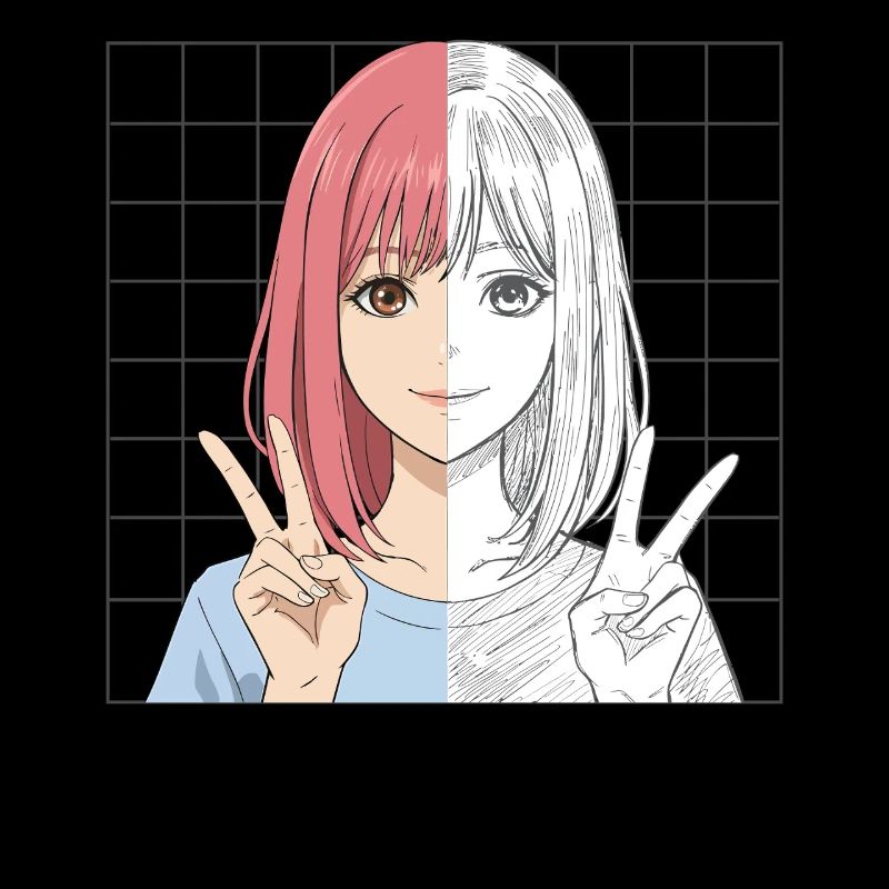 Dessin d’anime moitié couleur moitié dessin au trait
