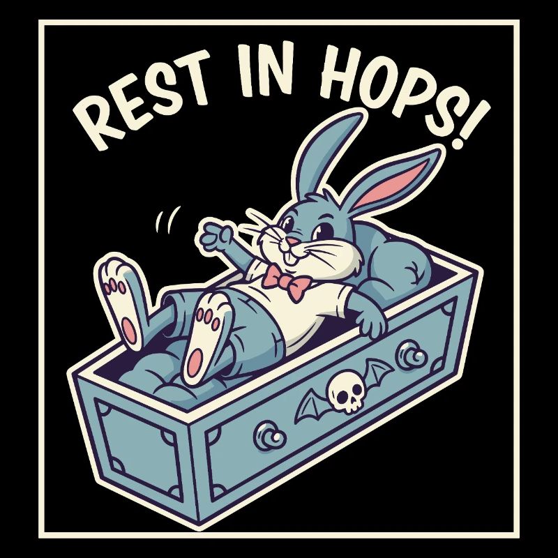 Hop's retirement: Easter bunny in a coffin