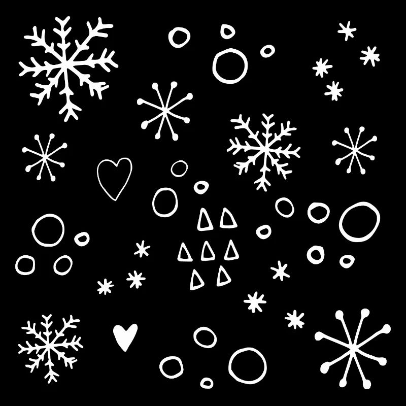 Snowflake Patterns Winter Christmas Minimalist Drawing