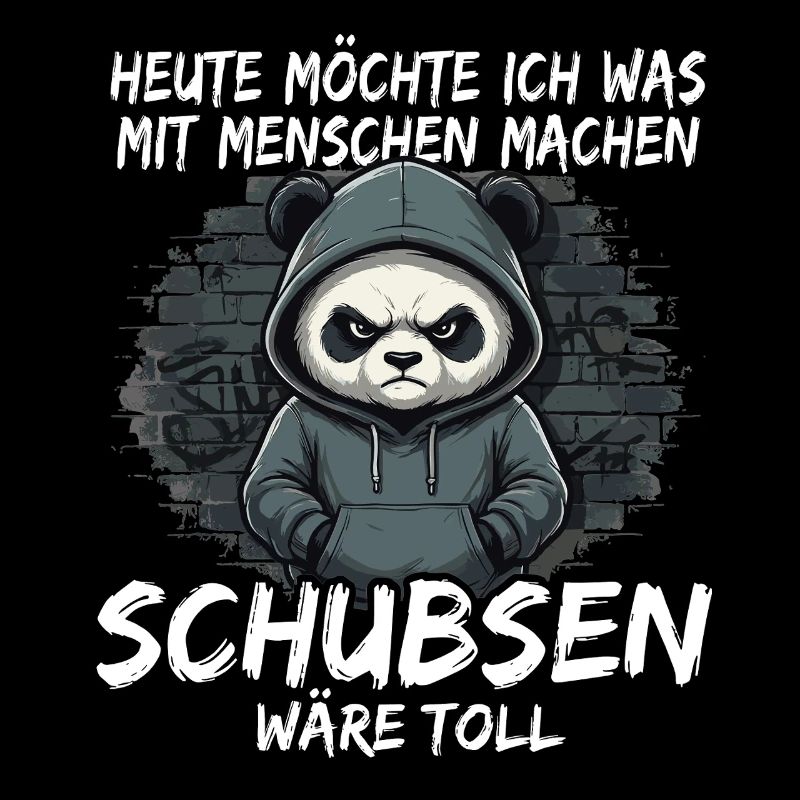 Grimmiger Panda – Sarkastisches Schubsen