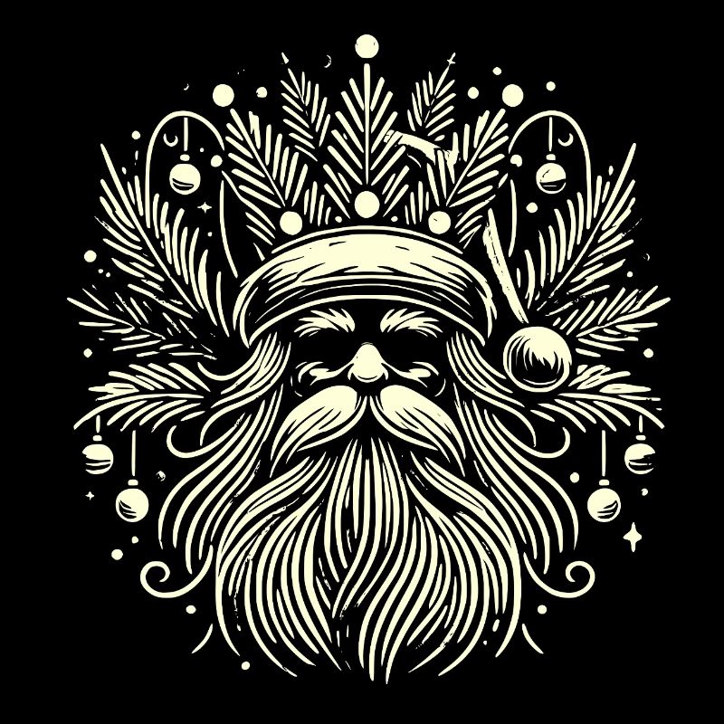 Weihnachts-Weihnachtsmann mit einem Zweigkranz