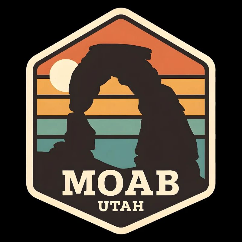 Moab Utah Desert Archway Retro Sunset 