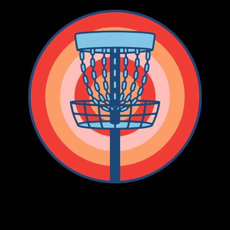 Disc Golf Basket Retro fliegende Discgolf-Szene