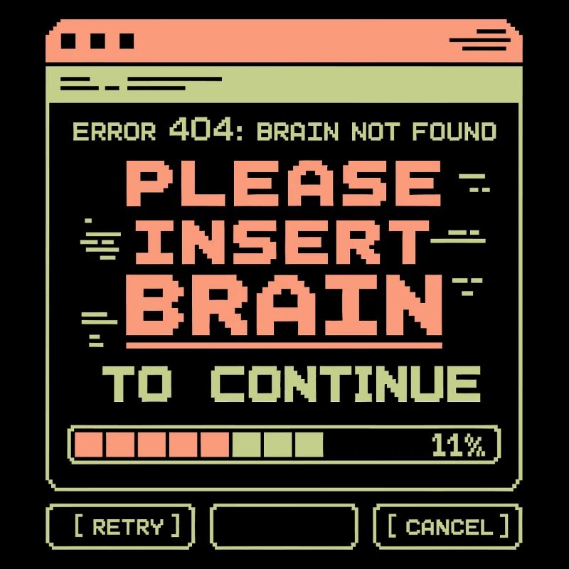 Fehler 404: Gehirn nicht gefunden, Pixeldesign