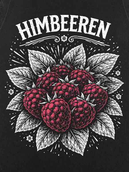 Raspberries Illustration Pink Print
