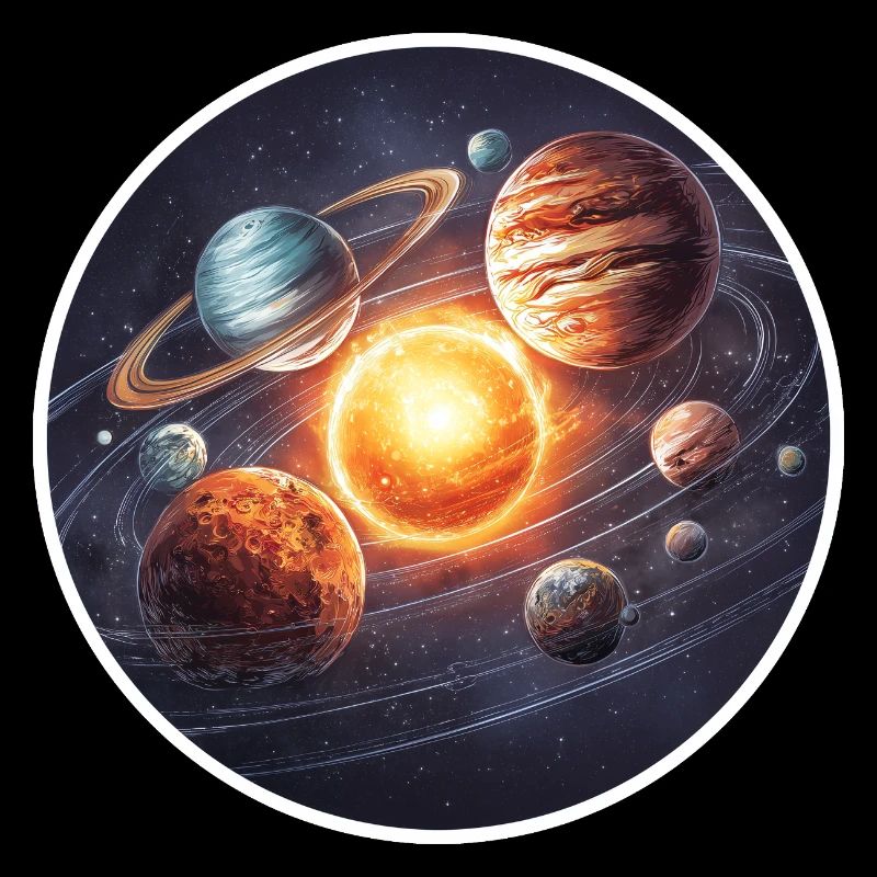 Astronomy Space Solar System Planets Orbit Graphic