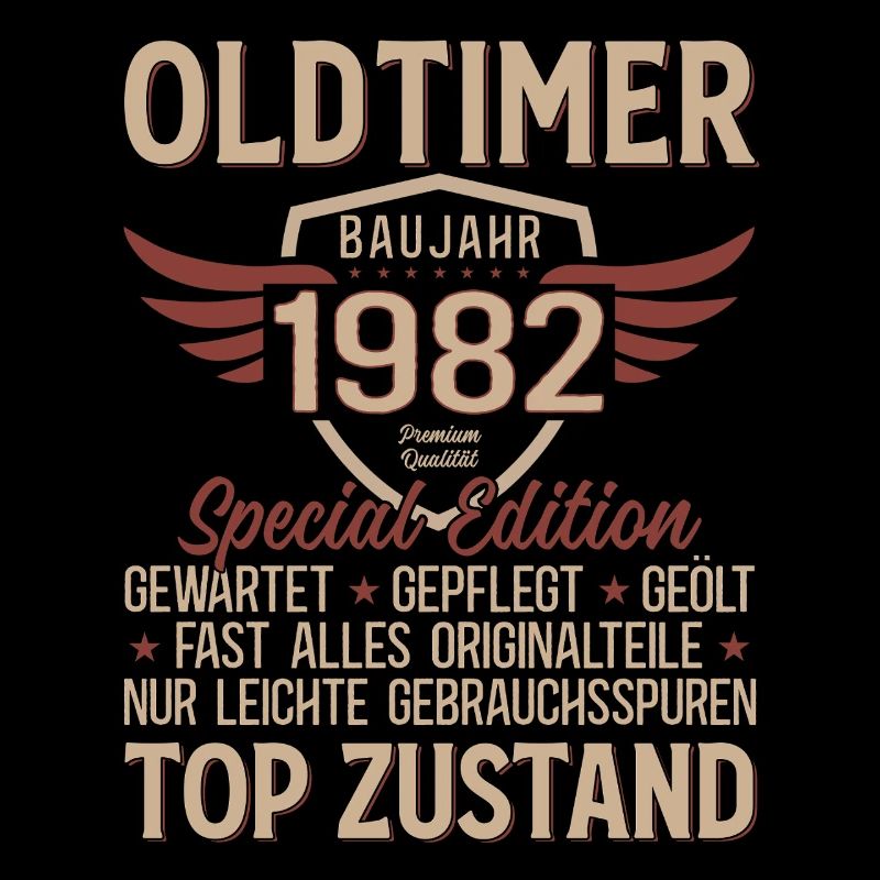 44. Geburtstag Shirt – Oldtimer 1982 Vintage Retro