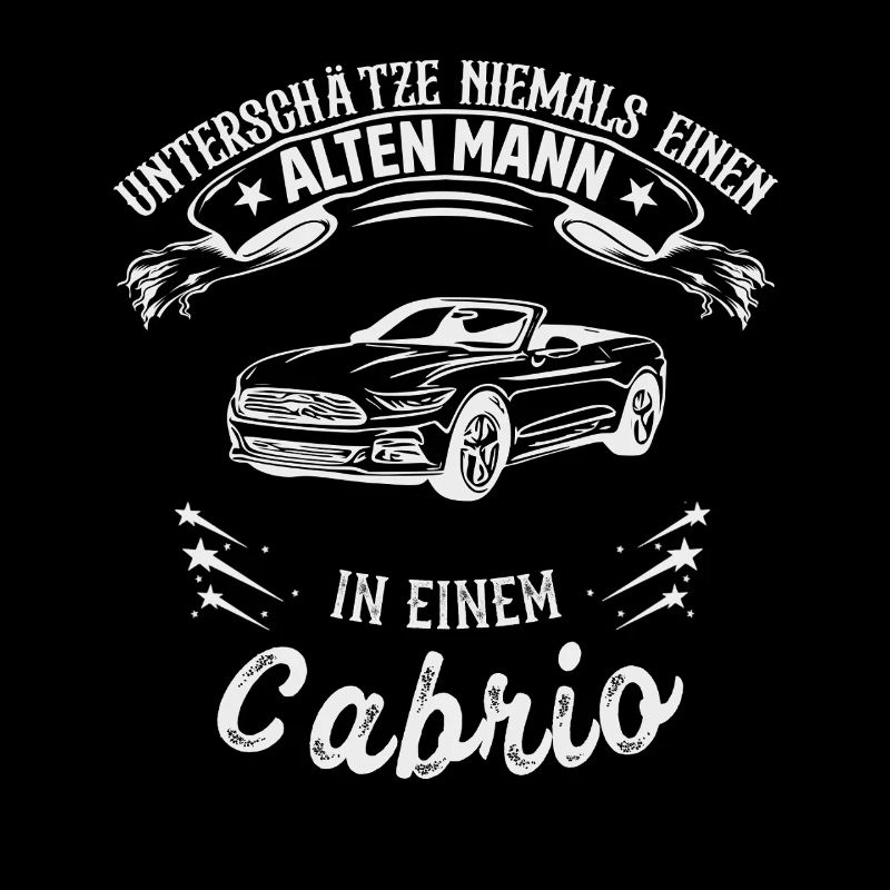 Alter Mann mit Cabrio Senior Cabriolet Besitzer 