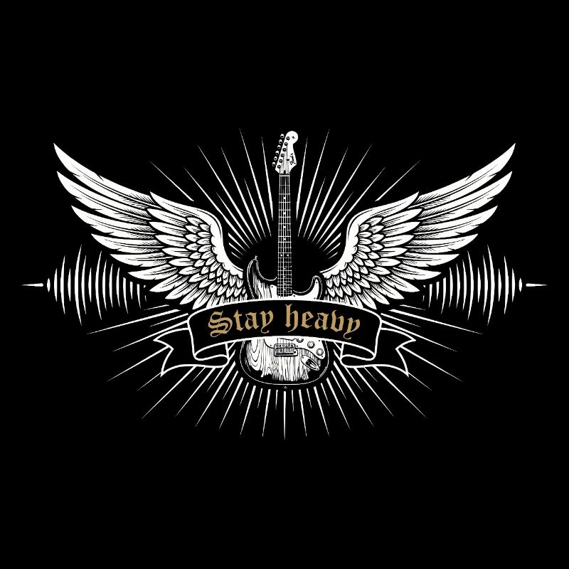 Guitare Stay Heavy – Conception de piano à queue Rock & Metal