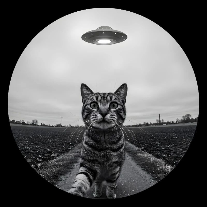 Design drôle d’extraterrestre d’un chat spatial OVNI