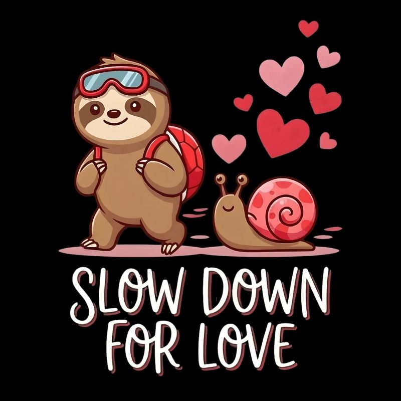  Slow Down For Love Cute Sloth Snail Hiking