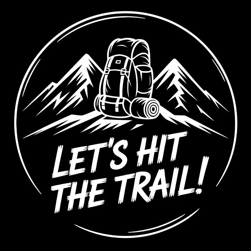 Off to the trail mountain path motif