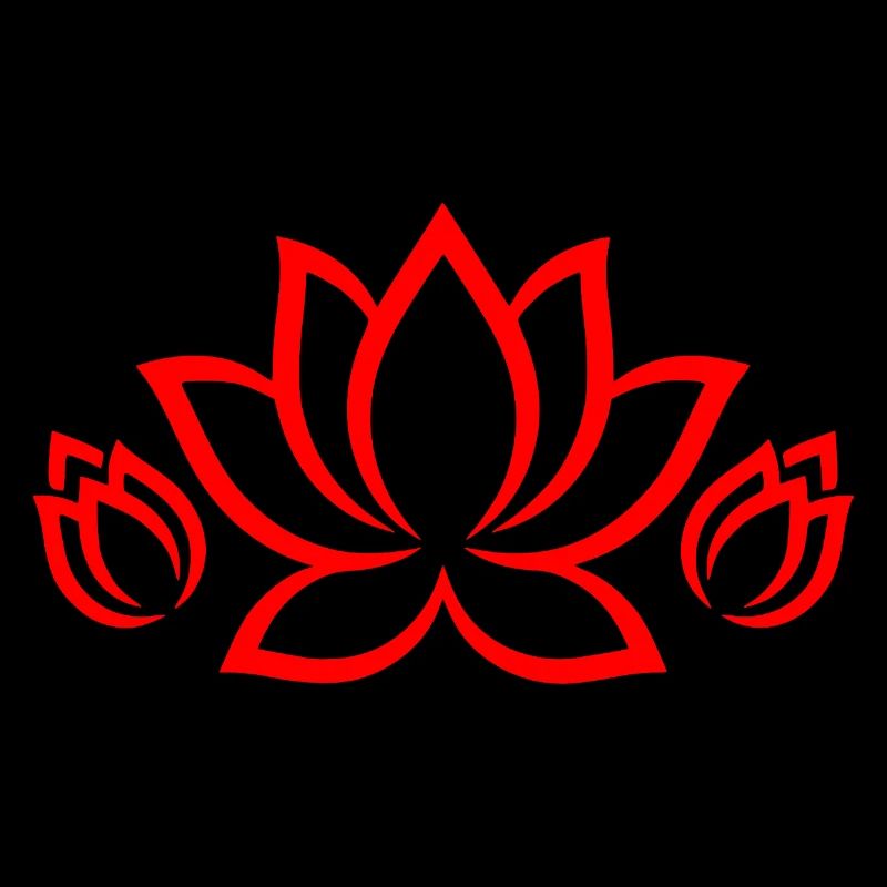 Red Lotus Silhouette – Floral Mandala Pattern