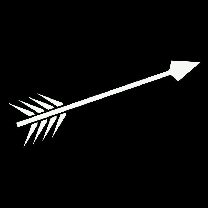 White arrow with feather