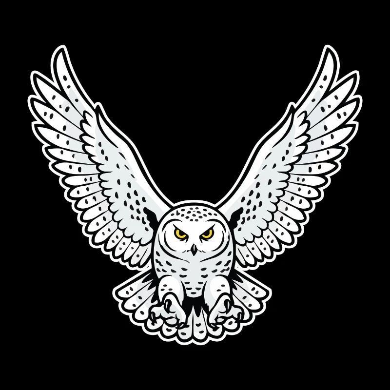Schneeeule fliegende Angriffseule Haustiereule