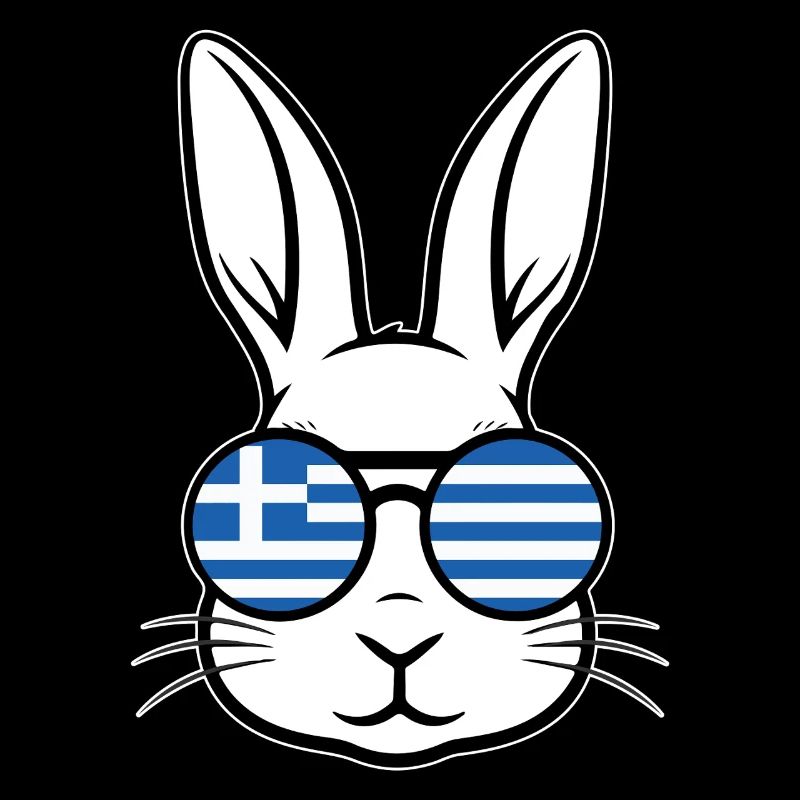 Greek Easter Greek Flag Easter Rabbit Bunny