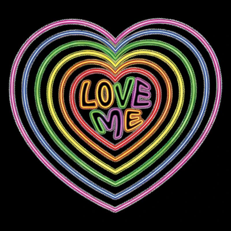 Texte coloré Love Me Shaped Hearts Impression