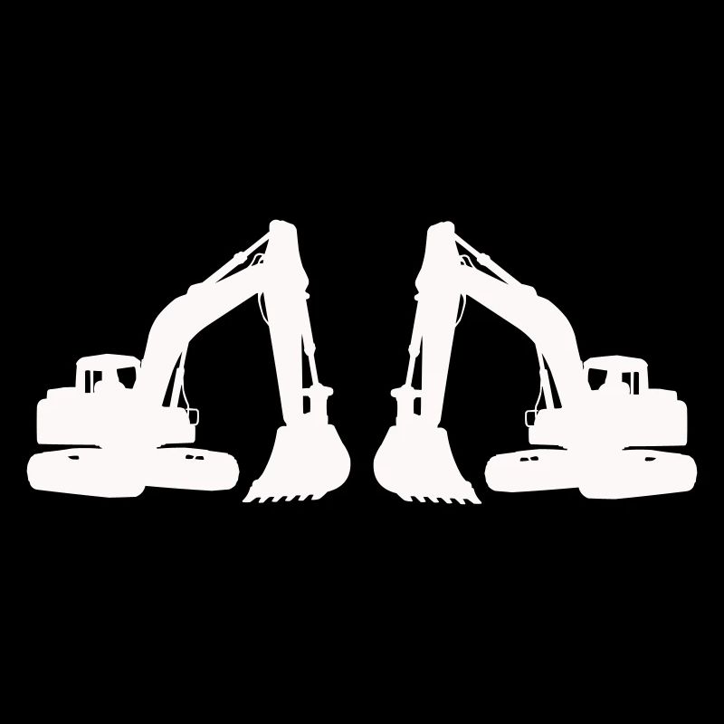 Silhouette de double excavatrice