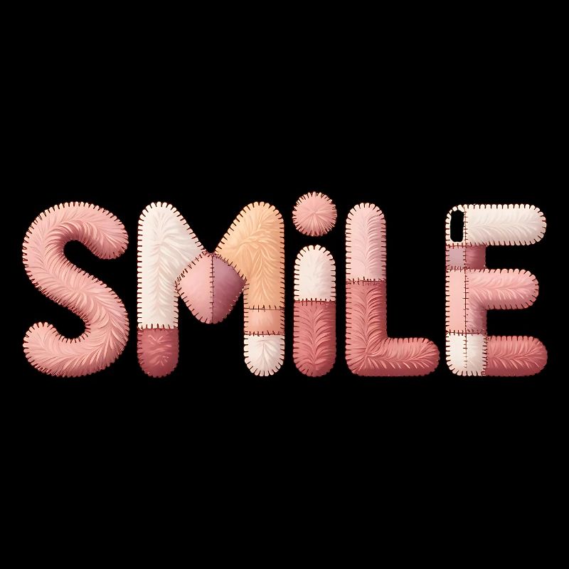 Patchwork Creative Smile Design for Positive Woman